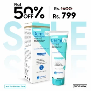 DermiVe Moisturizing Face & Body Wash 100ml – Gentle Cleanser with Ceramides & Hyaluronic Acid for Dry & Sensitive Skin
