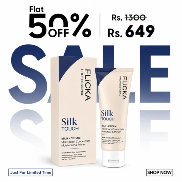 Flicka Thumbnail FLICKA Professional Silk Touch Milk Cream Moisturizer & Primer – Multi-Function Hydrating Cream | 100ml